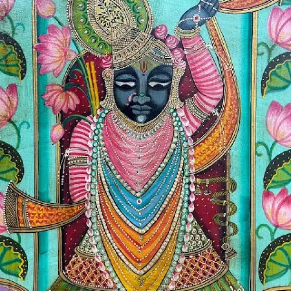 Divine-Serenity-Hand-painted-Pichwai-of-Shrinathji-5.webp